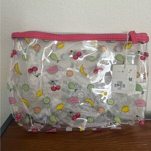 NWT Primark Clear Fruit Print Cosmetic Bag